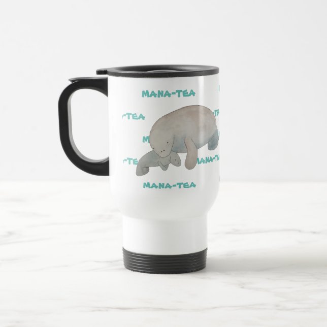 Caneca Térmica Mana-tea Funny Pun Manatee (Esquerda)