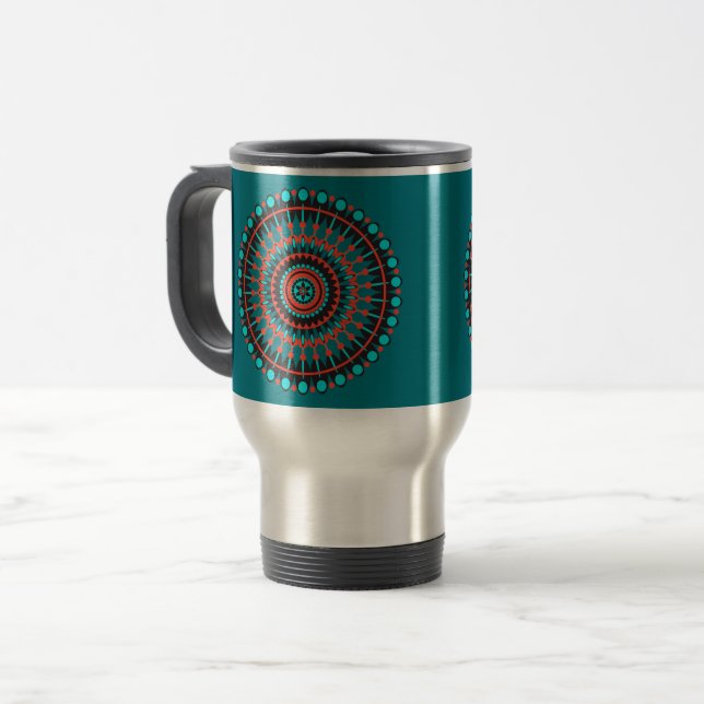 Caneca Térmica Mandala Americana Nativa (Frente Esquerda)