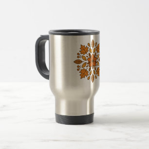 Caneca Térmica Mandala de flores de outono