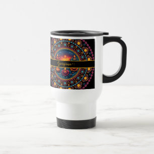 Caneca Térmica Mandala do Festival Colorido Personalizado de Diwa
