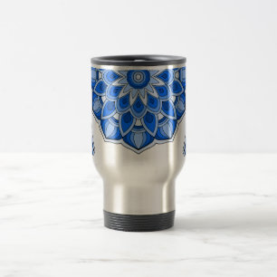 Caneca Térmica Mandala em azul