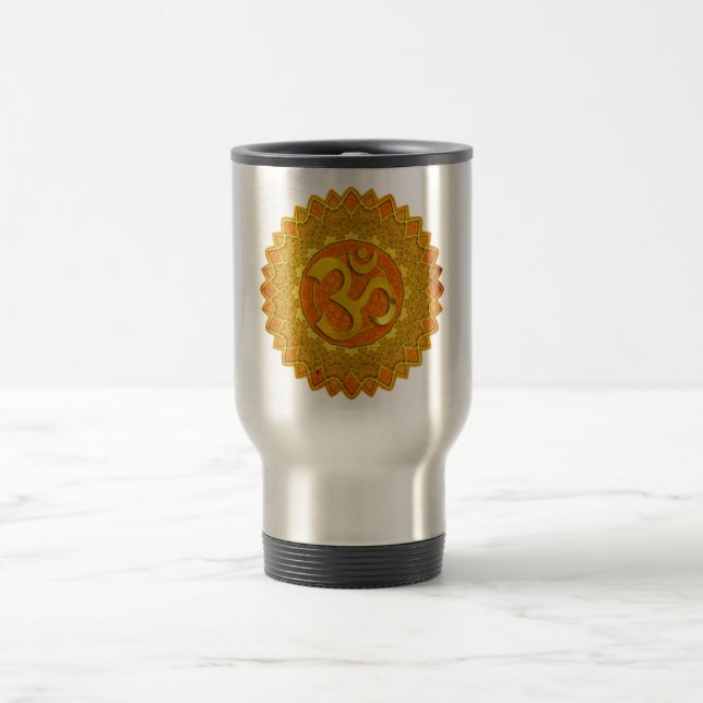 Caneca Térmica MANDALA OM - laranja (Centro)