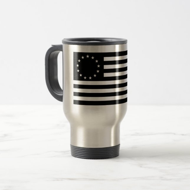 Caneca Térmica Manga, Betsy Ross Flag ou Circle American Flag (Frente Esquerda)