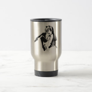 Caneca Térmica Mangá, Gata Neko Garota Felina Kawaii Loli