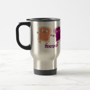 Caneca Térmica Manteiga de amendoim e caricatura em sanduíche de 