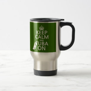 Caneca Térmica Mantenha a calma e a tuba em (alguma cor do fundo)