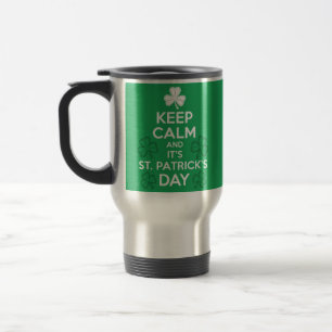 Caneca Térmica Mantenha a Calma É Dia de São Patrício Irlandês