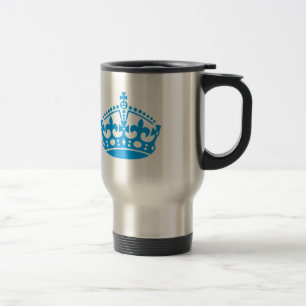 Caneca Térmica Mantenha calma e azul coroa da vitória