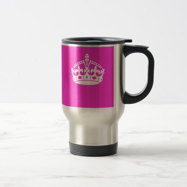 Caneca Térmica Mantenha o símbolo CROWN do CALM em decoração rosa (Direita)