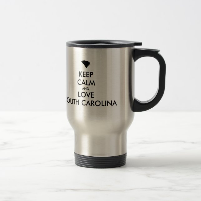 Caneca Térmica Manter calmo e amar a carOLINA do Sul personalizáv (Direita)