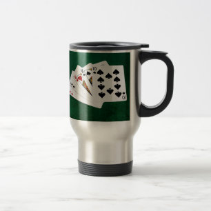 Caneca Térmica Mãos Poker - Dois Pares - Ás, Rei