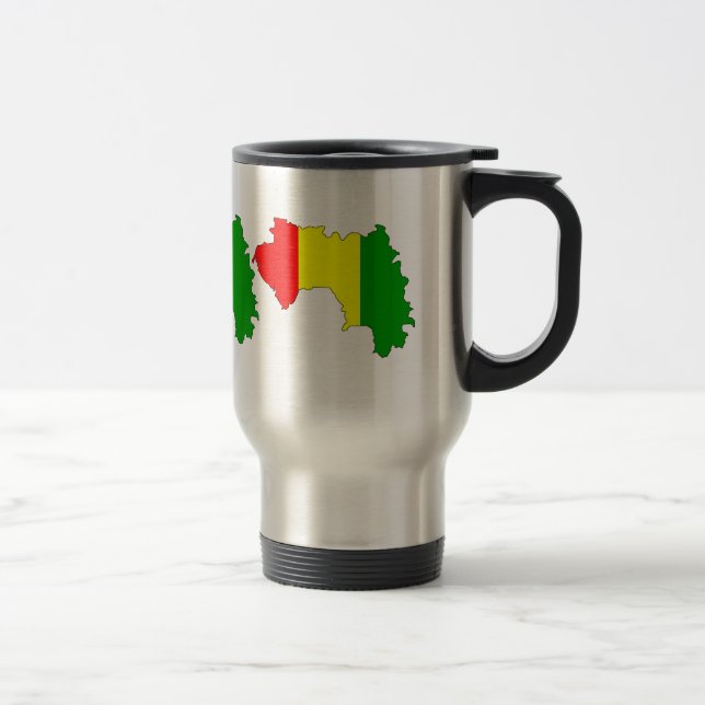 Caneca Térmica Mapa da bandeira da Guiné sem redução (Direita)