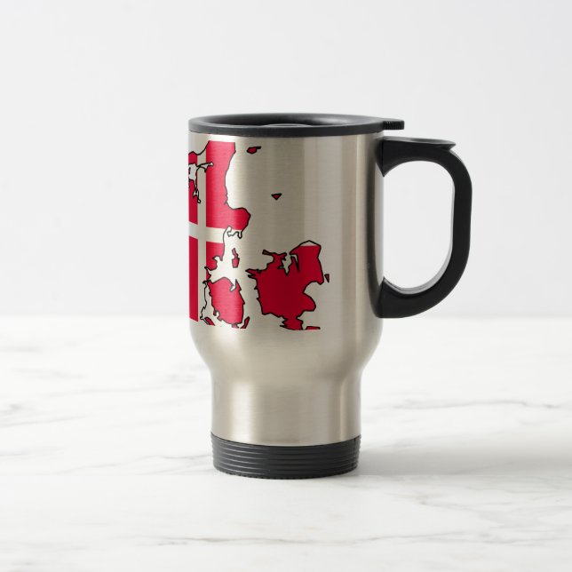 Caneca Térmica mapa da bandeira de Dinamarca (Direita)