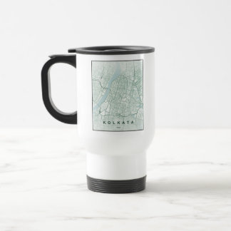 Caneca Térmica Mapa da Cidade de Kolkata na Índia Design Minimali