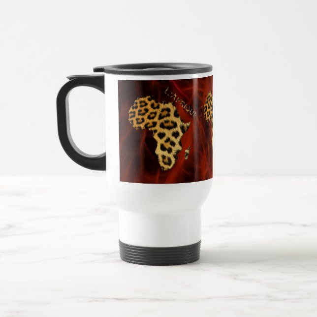 Caneca Térmica Mapa de ÁFRICA Manchas-leopardo Cama Selvagem (Esquerda)