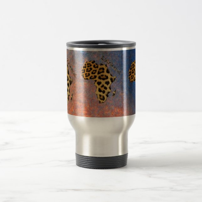 Caneca Térmica Mapa de ÁFRICA Manchas-leopardo Cama Selvagem (Centro)