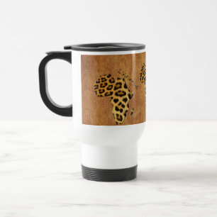 Caneca Térmica Mapa de ÁFRICA Manchas-leopardo Cama Selvagem