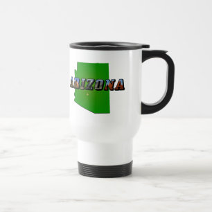 Caneca Térmica Mapa de arizonas e Texto de Imagem