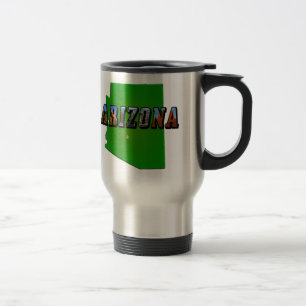 Caneca Térmica Mapa de arizonas e Texto de Imagem