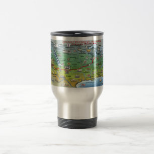 Caneca Térmica Mapa histórico dos desenhos animados da rota 66