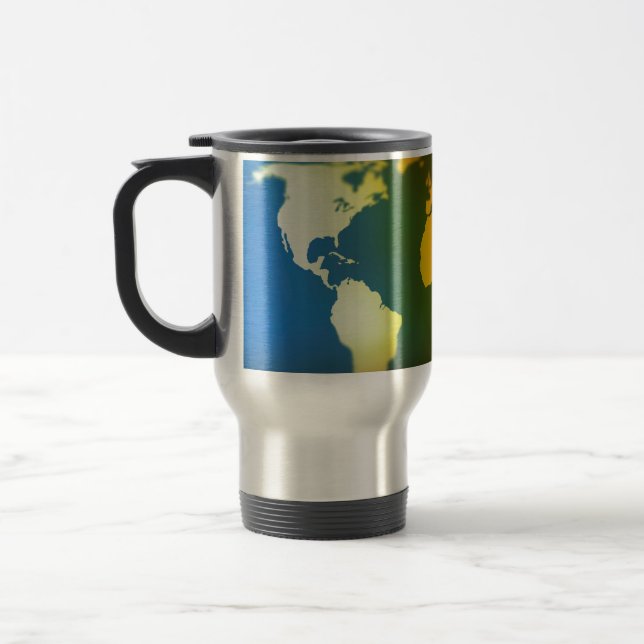 Caneca Térmica Mapa mundial do dia e da noite (Esquerda)