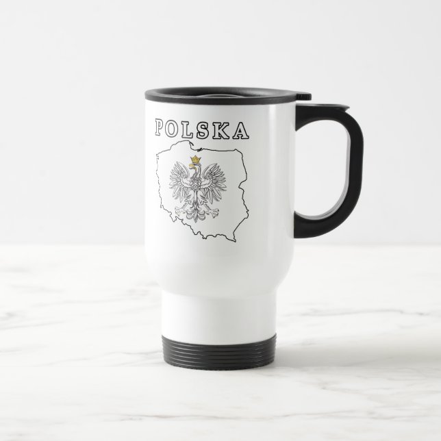 Caneca Térmica Mapa Polska Com Águia (Direita)