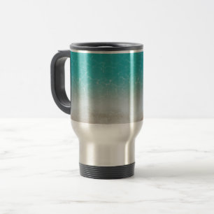 Caneca Térmica Mar e Praia de Cima Arte Abstrata Legal