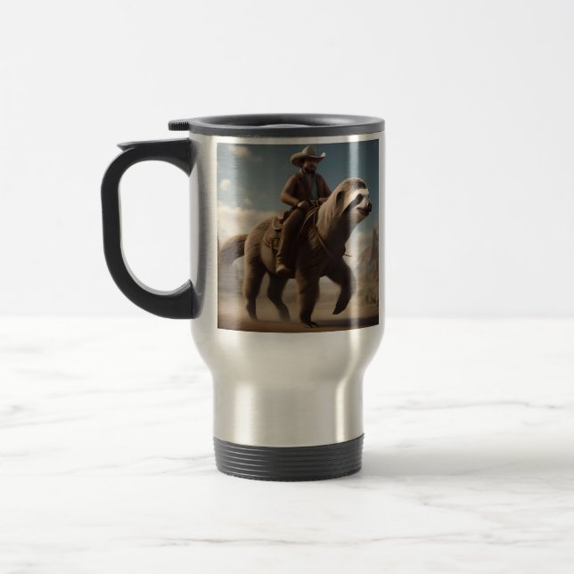 Caneca Térmica "Maravilhas do Oeste Selvagem: Cowboy Andando um C (Esquerda)