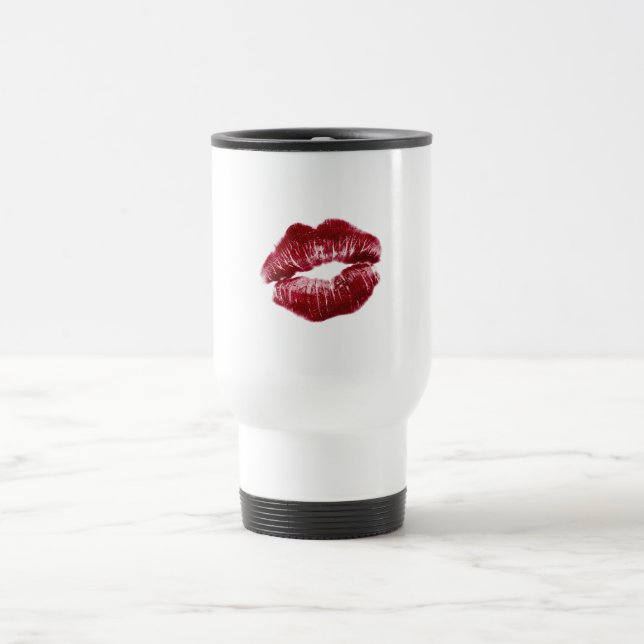 Caneca Térmica Marca de Beijo de Lábio Vermelho Aesthetic Baddie  (Centro)