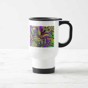 Caneca Térmica Mardi Gras Feather Máscaras Psicodélicas Oferece R