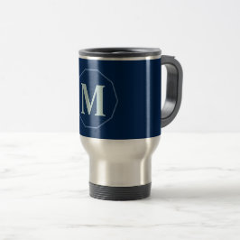Caneca Térmica Marinho Blue elegant monograma personalizado