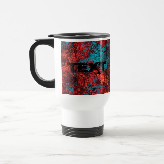 Caneca Térmica marinho de mármore texturizado abstrato laranja es (Esquerda)