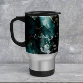 Caneca Térmica Mármore de Luxo Personalizado com Nome Customizado
