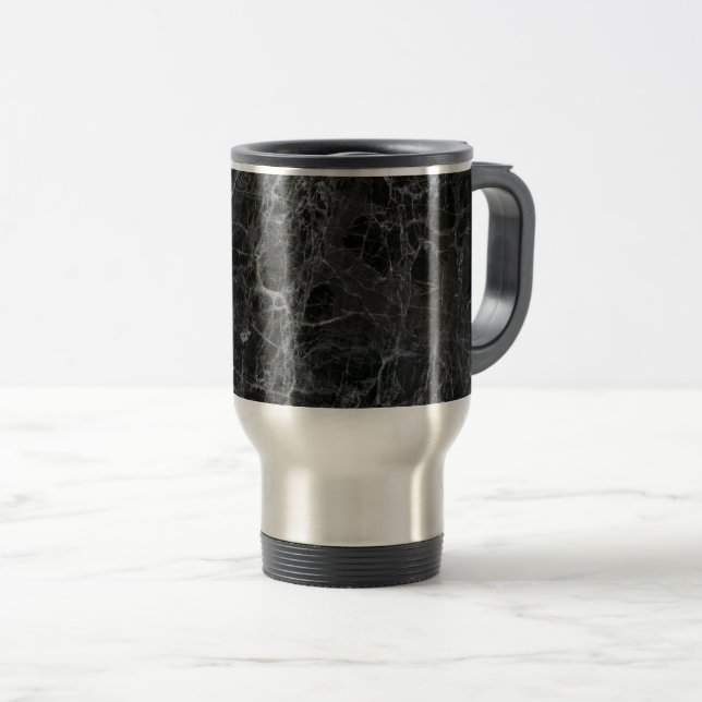 Caneca Térmica Mármore preto (Frente Esquerda)