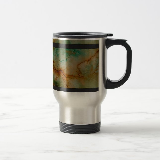 Caneca Térmica Mármore verde e Dourado (Direita)