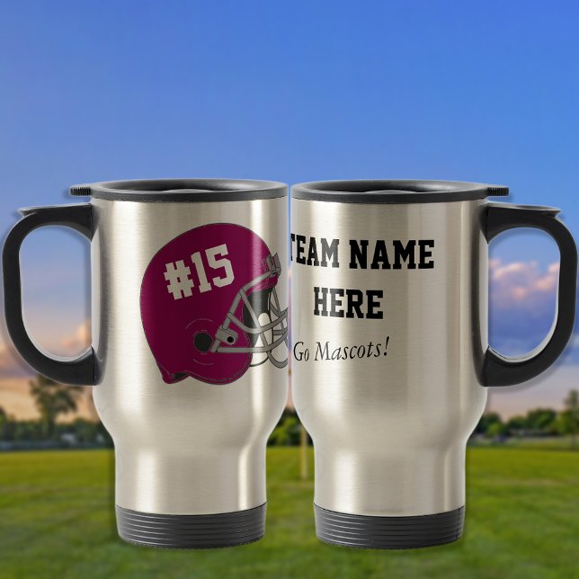 Caneca Térmica Maroon White Futebol ・ Personalizado (Criador carregado)