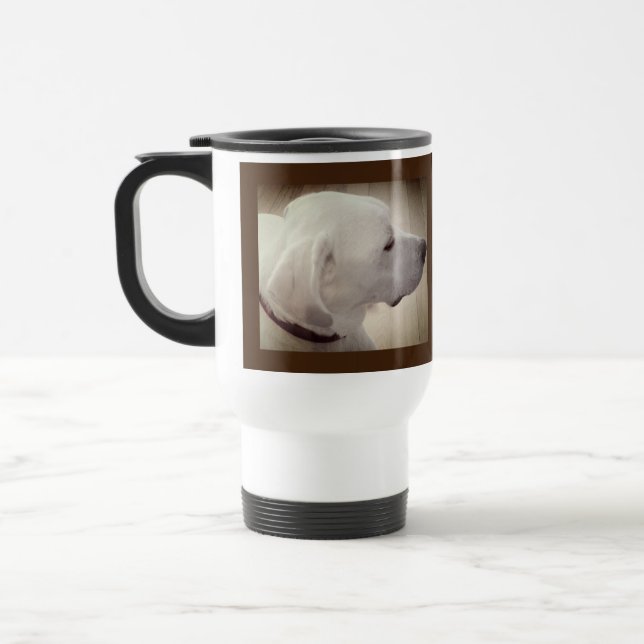 Caneca Térmica Marrom escuro Pai de cães orgulhoso (Esquerda)