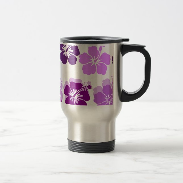 Caneca Térmica Máscaras de hibiscus roxos (Direita)