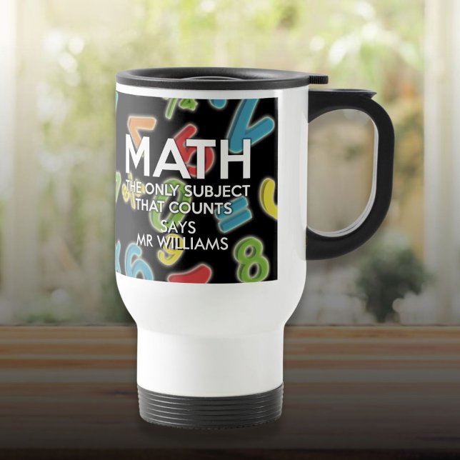 Caneca Térmica Matemática Personalizada O Único Assunto Que Conta (Personalized Math The Only Subject That Counts Travel Mug)