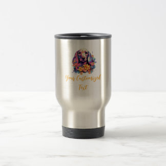Caneca Térmica Matizes florescentes em torno de Dachshund Charm