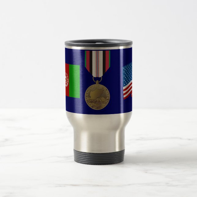 Caneca Térmica Medalha de Campanha do Afeganistão (Centro)