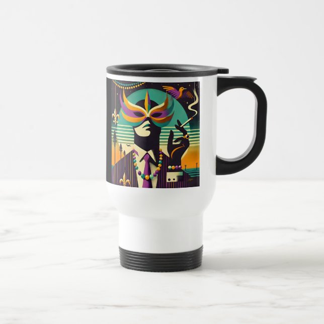 Caneca Térmica Meio século Retro 60s Mardi Gras O Homem Fumante (Direita)