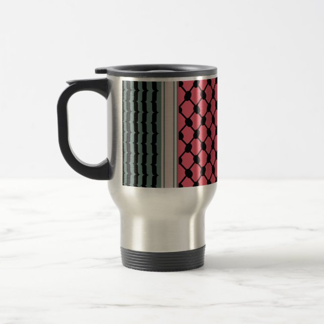 Caneca Térmica Melancia palestiniana Hatta Keffiyeh Kufiya Folk (Esquerda)