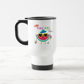 Caneca Térmica Melão branco de férias—