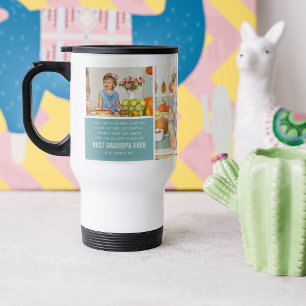 Caneca Térmica Melhor Avô do Mundo Colagem de Fotos com Blocos
