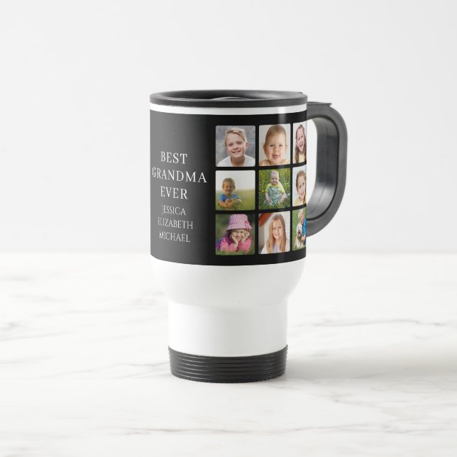 Caneca Térmica Melhor Colagem de Fotos da Avó (Frente Esquerda)