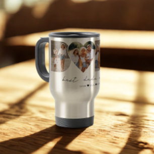 Caneca Térmica Melhor Dada de 4 Colagem de Fotografias Primeiro D