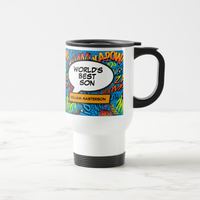 Caneca Térmica Melhor Filho Moderno Retrorna Pop de Arte de Histó (Direita)