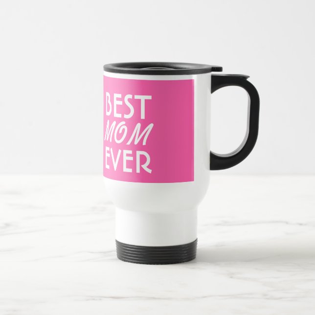 Caneca Térmica MELHOR MÃE, CADA VEZ, Rosa e Branco A03 (Direita)