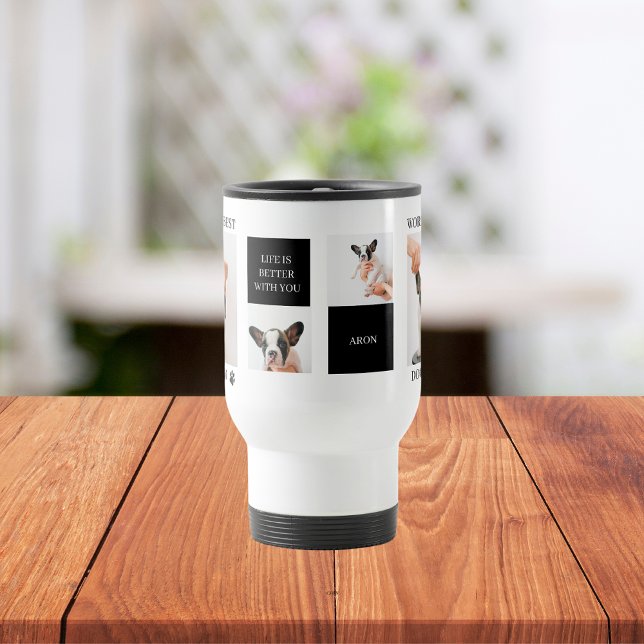 Caneca Térmica Melhor Mãe de Cachorro | Collage Dog Photo (Criador carregado)